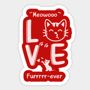 Valentine Cat Love T Shirt Unisex Cat parent owner Sticker